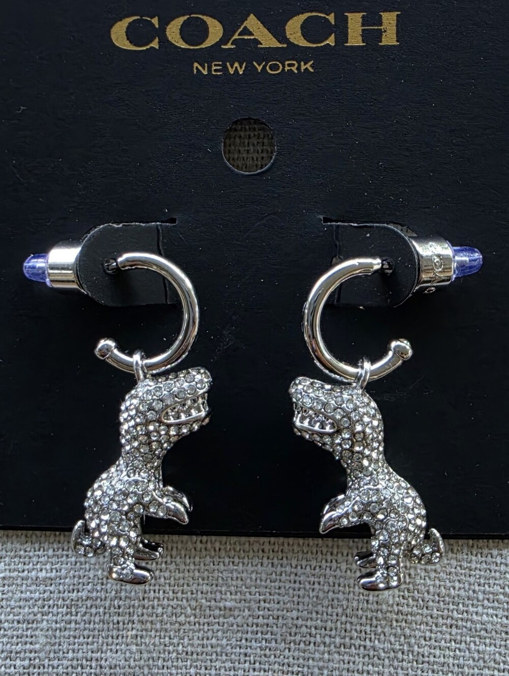 COACH Rexy Pavé Huggie Earrings